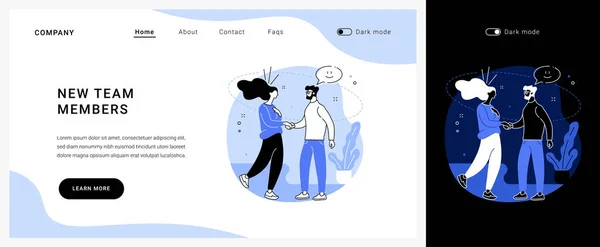 Página inicial do conceito de vetor de novos membros da equipe. —  Vetores de Stock