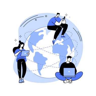 Genel ağ bağlantısı soyut konsept vektör çizimi.