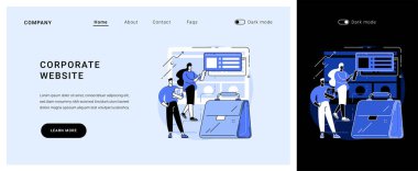 Şirket web sitesi vektör indirme sayfası.