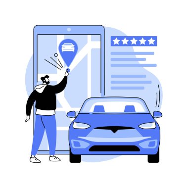 Otomobil paylaşımı hizmeti soyut konsept vektör çizimi.