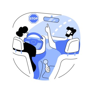 Sürücü direktifleri soyut konsept vektör illüstrasyonu.