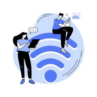 Wi-fi bağlantısı soyut konsept vektör çizimi.