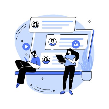 İnternet forumu soyut konsept vektör çizimi.