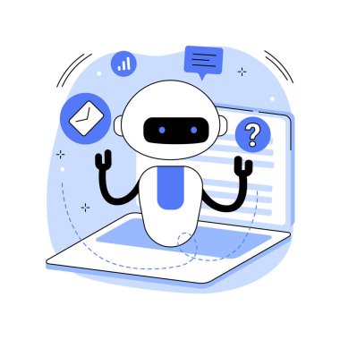 Chatbot Yapay Zeka soyut konsept vektör çizimi.