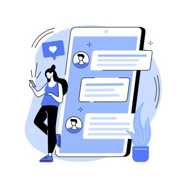 Mesajlaşma uygulaması soyut konsept vektör çizimi.