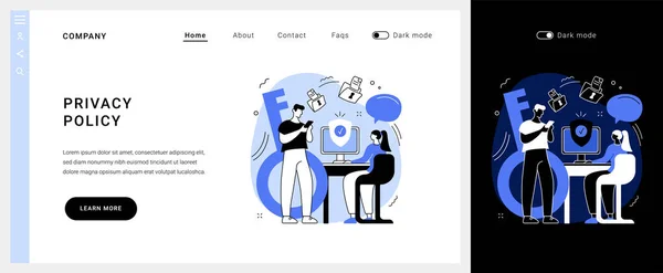 Política de privacidade vetor conceito landing page. —  Vetores de Stock