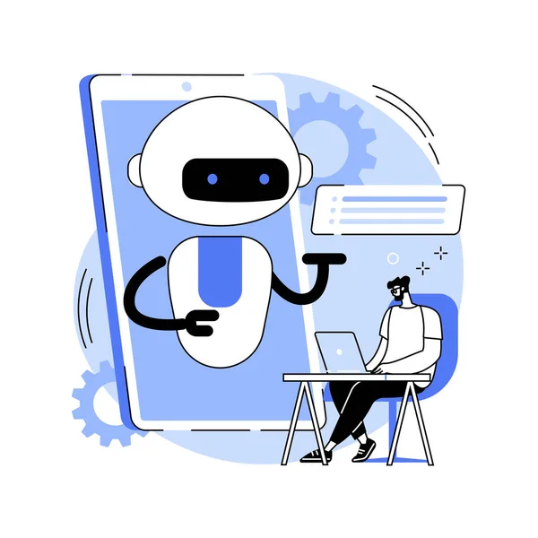 Ilustrasi vektor konsep abstrak platform pengembangan Chatbot. - Stok Vektor