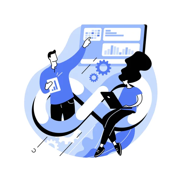 DevOps csapat elvont koncepció vektor illusztráció. — Stock Vector