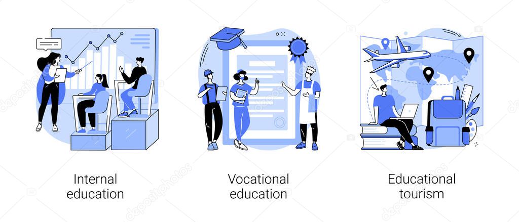 Professional learning abstract concept vector illustrations.