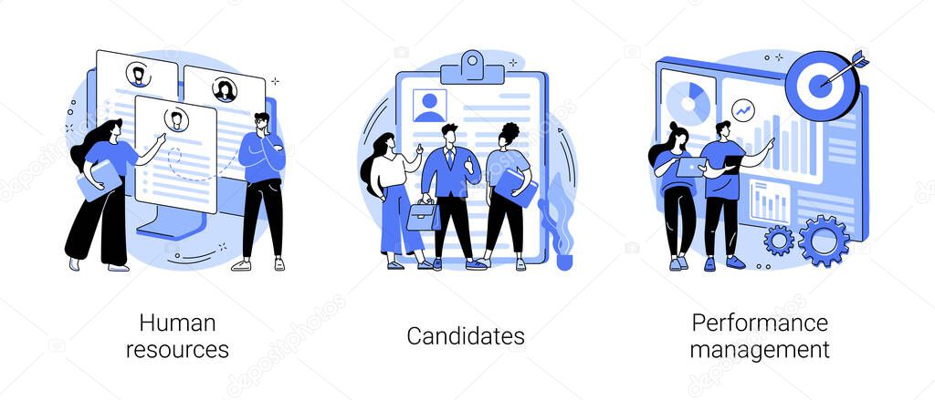 HR and headhunter service abstract concept vector illustrations.