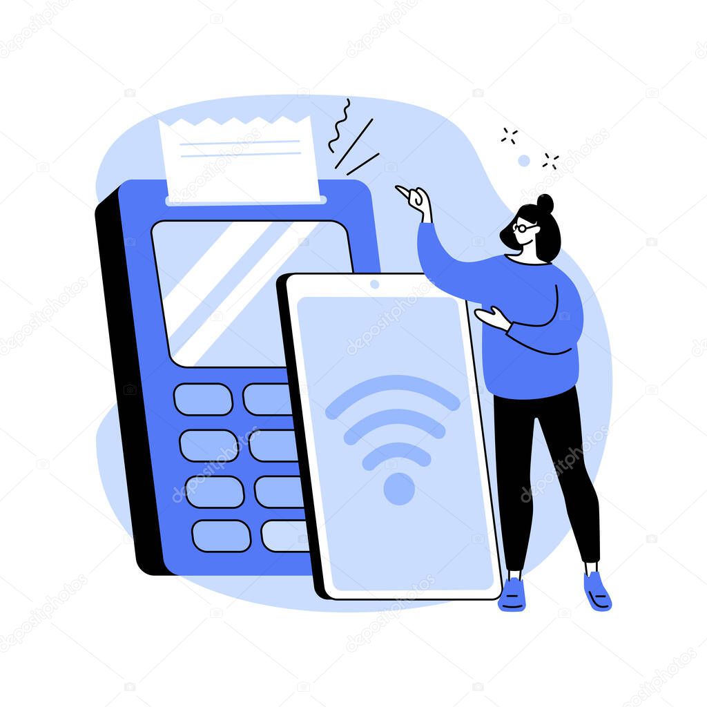 NFC connection abstract concept vector illustration.