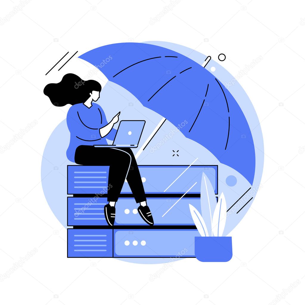 Cyber insurance abstract concept vector illustration.