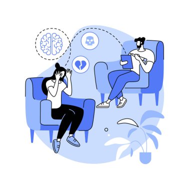 Depresyon danışmanlığı soyut konsept vektör çizimi.