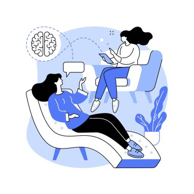 Psikoterapi soyut konsept vektör çizimi.