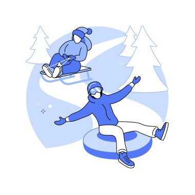 Kış açık hava eğlence soyut konsept vektör çizimi.