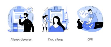 Alerjik reaksiyon soyut konsept vektör çizimleri.