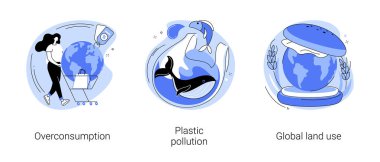 Global pollution problem abstract concept vector illustrations. clipart