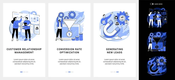 CRM lead management mobilapp UI kit. — Stock vektor