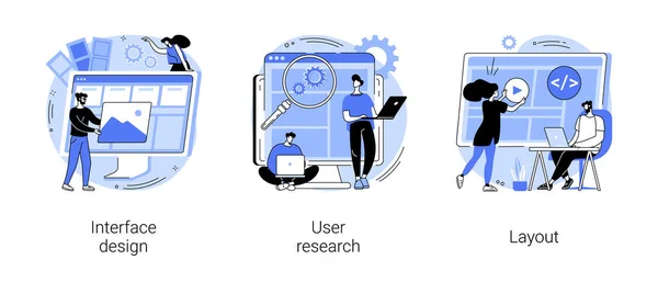 Desenvolvimento de interface de usuário conceito abstrato ilustrações vetoriais. —  Vetores de Stock