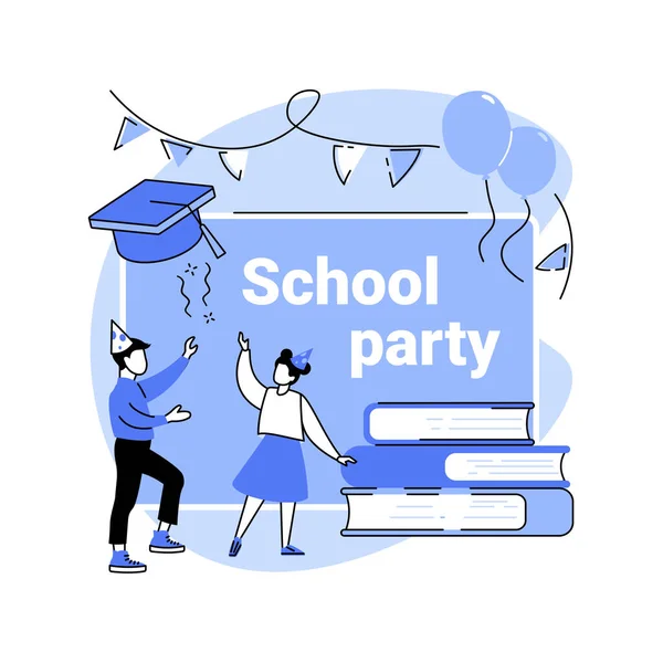 学校のお祝いパーティー抽象的なコンセプトベクトルイラスト. — ストックベクタ