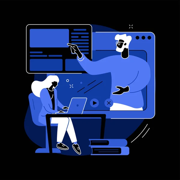 Online workshop abstrakt koncept vektor illustration. — Stock vektor