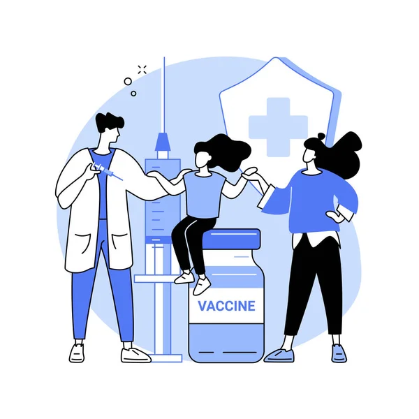 Vacunación de preadolescentes y adolescentes concepto abstracto vector ilustración. — Archivo Imágenes Vectoriales