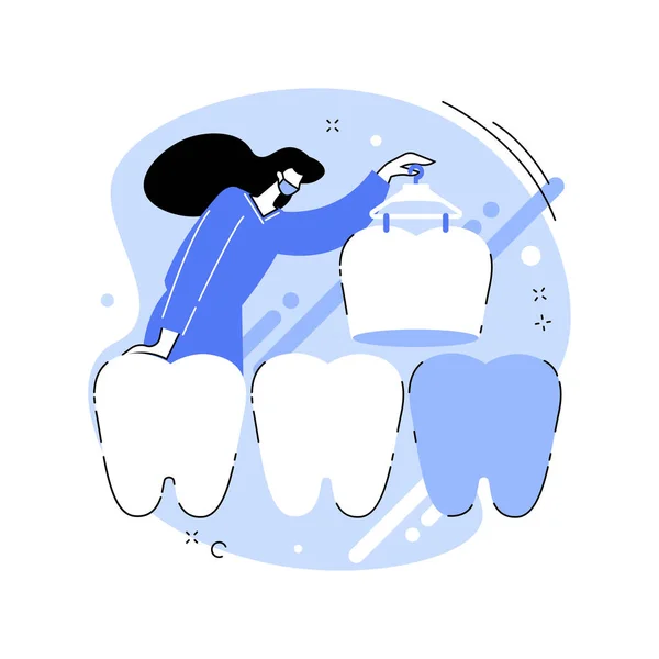 Folheados dentários conceito abstrato ilustração vetorial. — Vetor de Stock