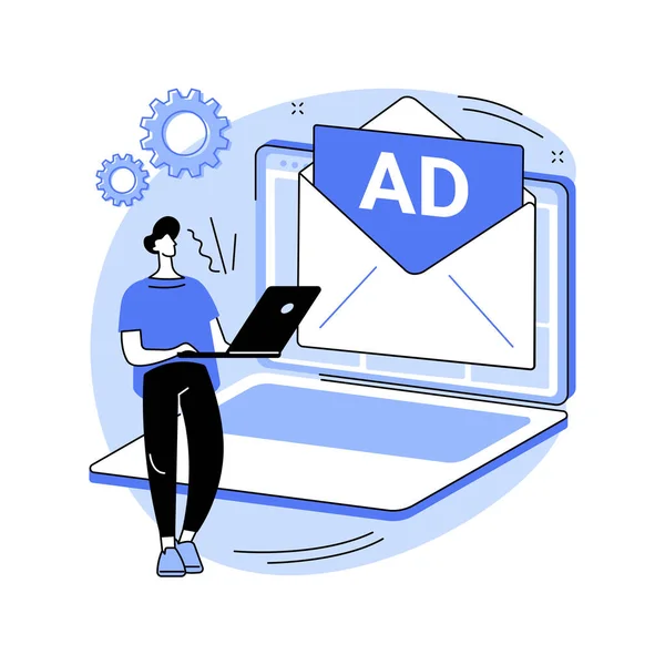 Push advertising abstract concept vector illustration. — Stock Vector