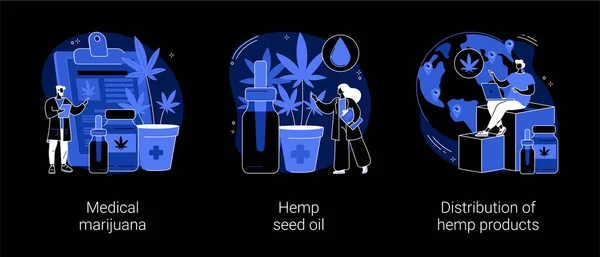 Cannabis medicinal conceito abstrato vetor ilustrações. — Vetor de Stock