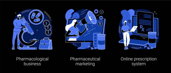 药物和医药行业抽象概念矢量说明. — 图库矢量图片