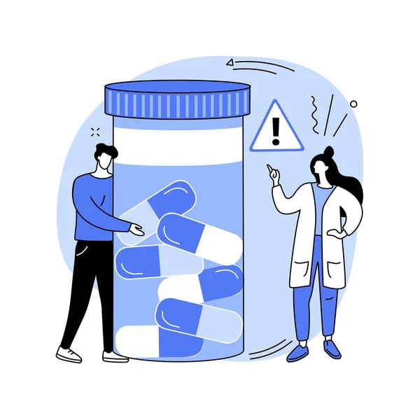 Prescrição abuso de drogas conceito abstrato vetor ilustração. —  Vetores de Stock