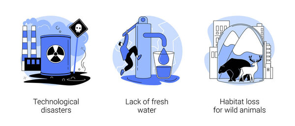 Industry contamination abstract concept vector illustrations.