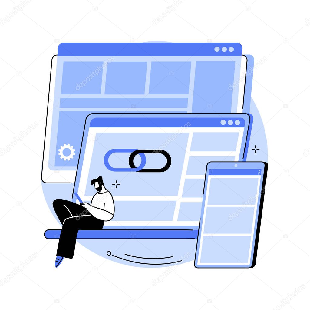 Link building abstract concept vector illustration.