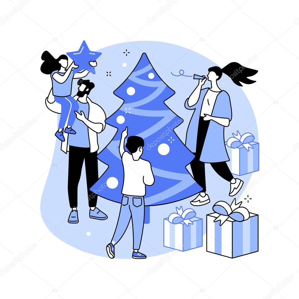 Winter holidays abstract concept vector illustration.