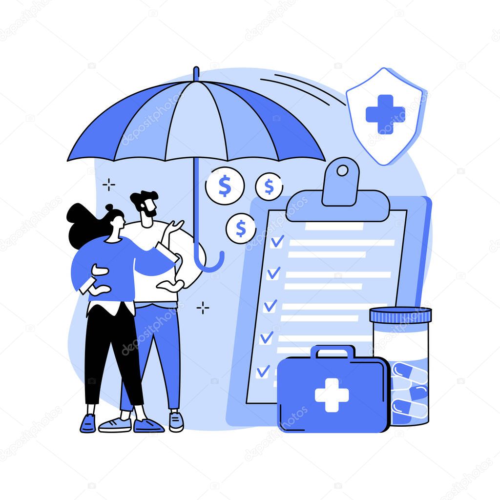 Health insurance abstract concept vector illustration.