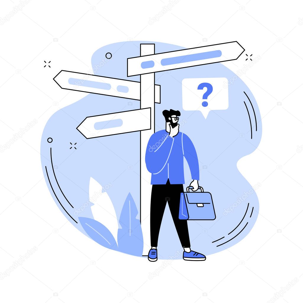 Decision making abstract concept vector illustration.