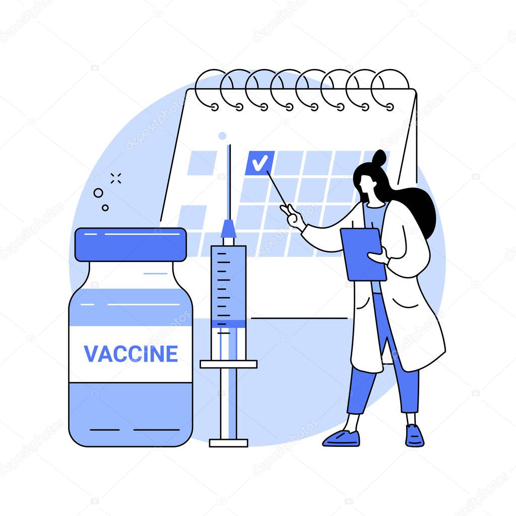Immunization schedule abstract concept vector illustration.