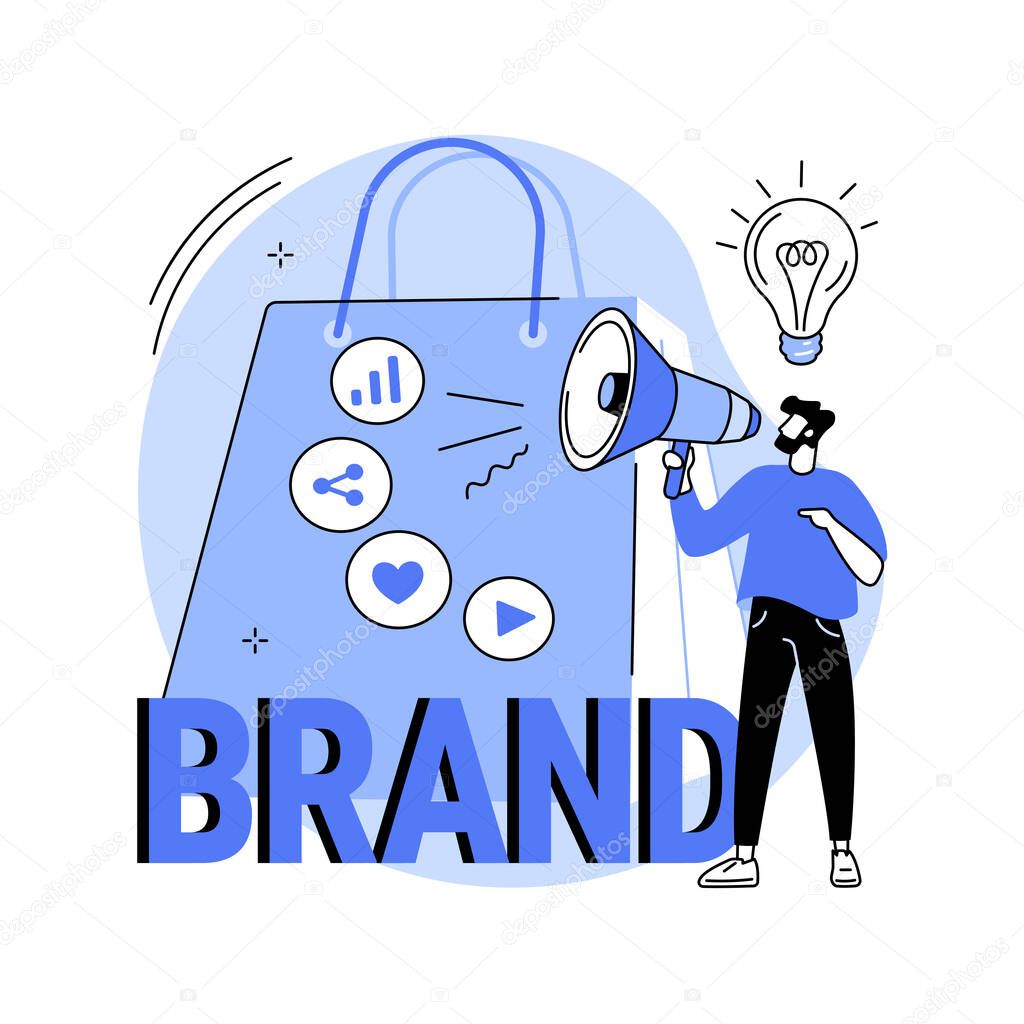 Brand awareness abstract concept vector illustration. Advertising management, brand management, strategy development, product research result, marketing survey metrics measurement abstract metaphor.