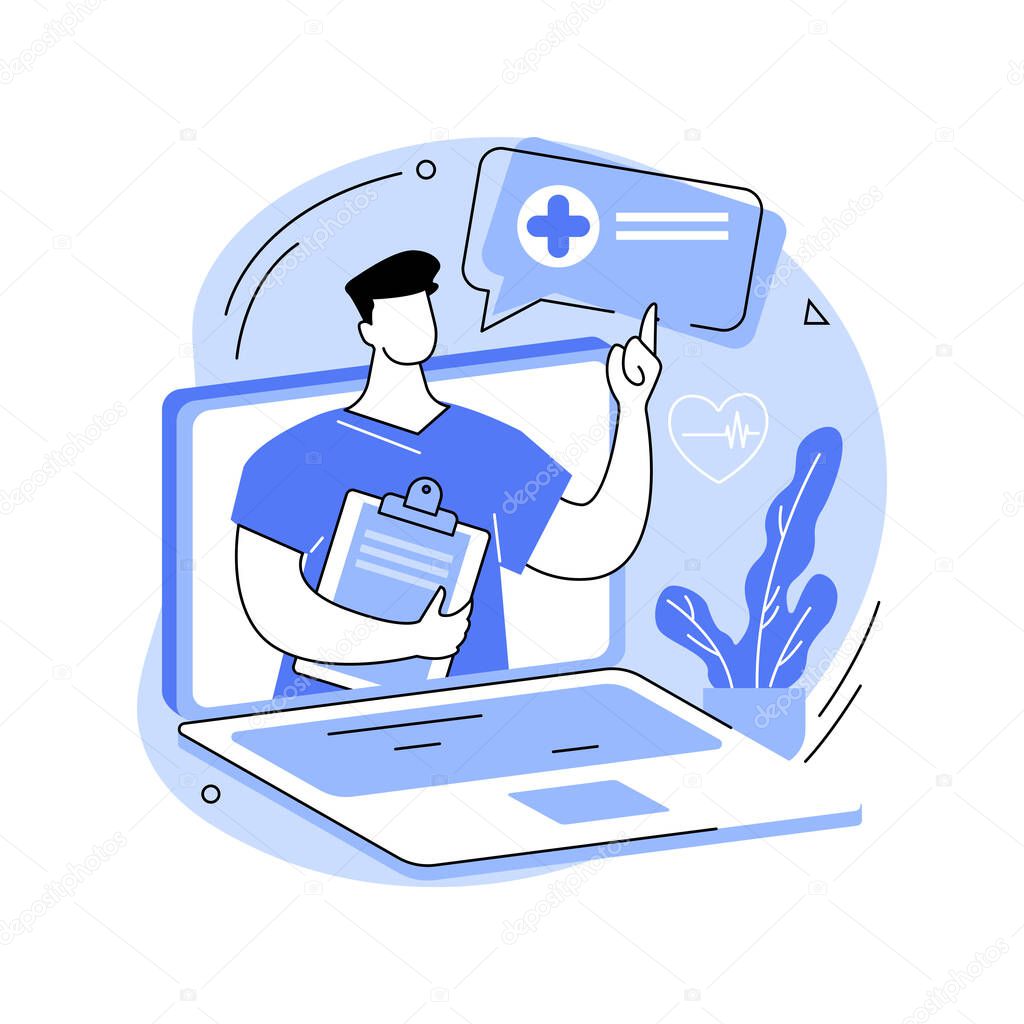 Telehealth abstract concept vector illustration.