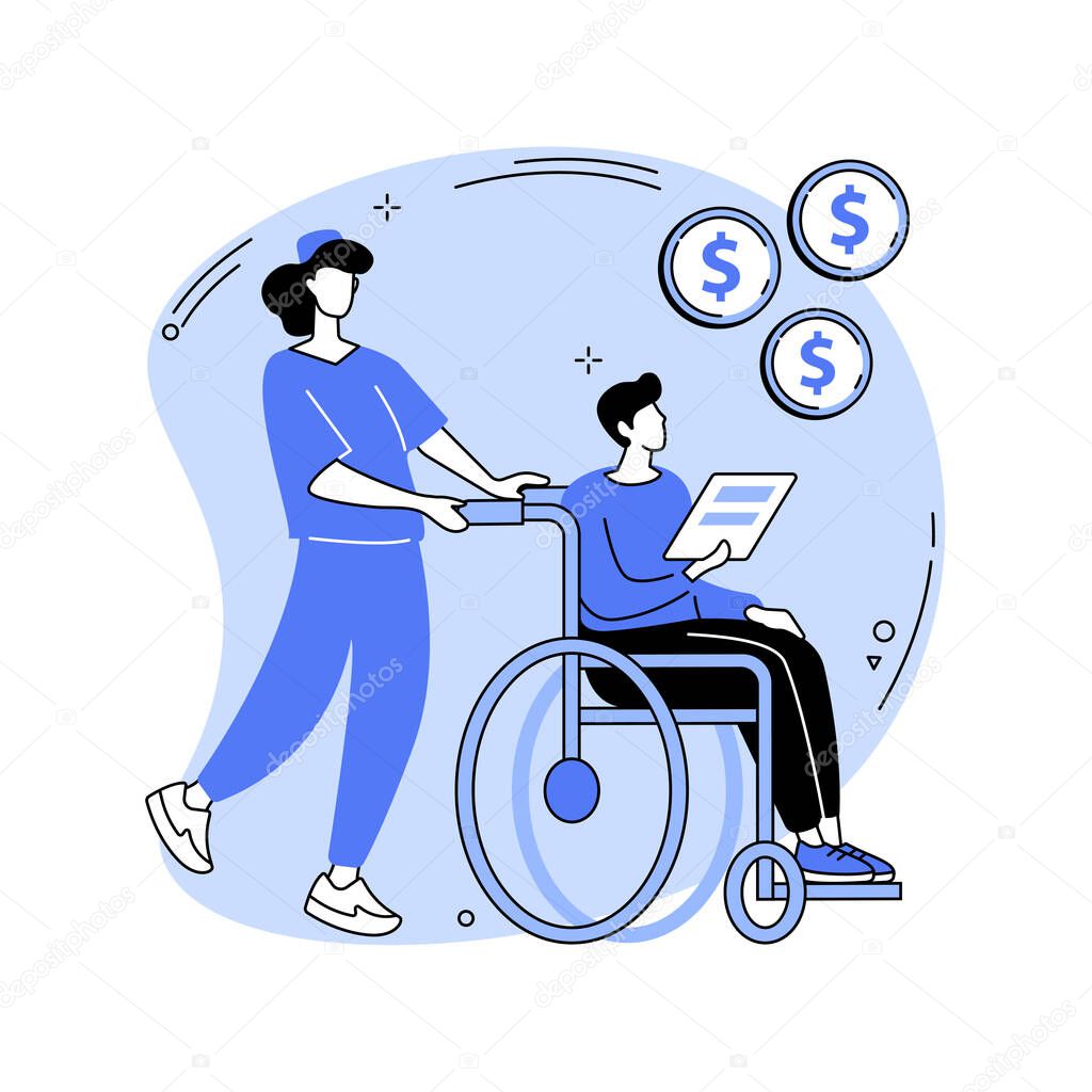 Care allowance abstract concept vector illustration.