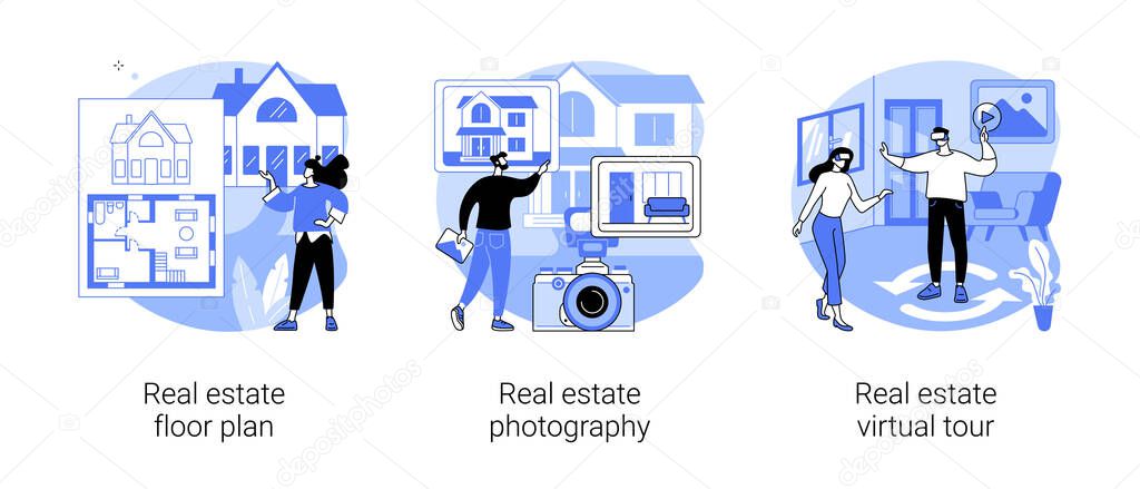 House listing abstract concept vector illustrations.