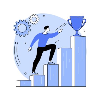 Motivasyon soyut konsept vektör çizimi. İlham verici bir alıntı, güçlü motivasyon, başarıya odaklanma, olumlu zihniyet, iş başarısı, motive olma, soyut metaforu yönetme.