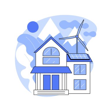 Ekolojik yeşil yol soyut konsept vektör çizimi. Peyzaj ekolojisi, yeşil yol sistemi planı, açık alan planlaması, doğal kaynaklar, jeolojik bilgiler, toprak ve su soyut metaforu.