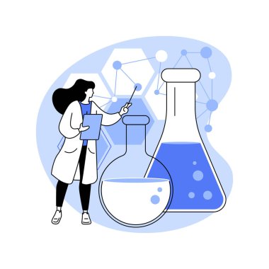Biyoteknoloji soyut konsept vektör çizimi. Biyolojik bilim, biyoteknoloji şirketi, biyomühendislik endüstrisi, genom mühendisi, biyoteknoloji ekipmanları, laboratuvar araştırmaları soyut metaforu..