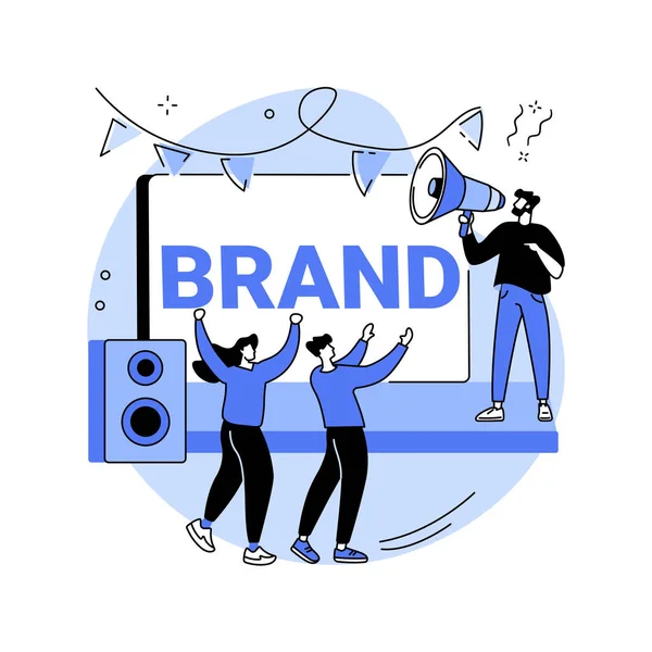 Brand Olayı Soyut Konsept Vektör Çizimi Etkinlik Yönetimi Sponsorlu Organizasyon — Stok Vektör