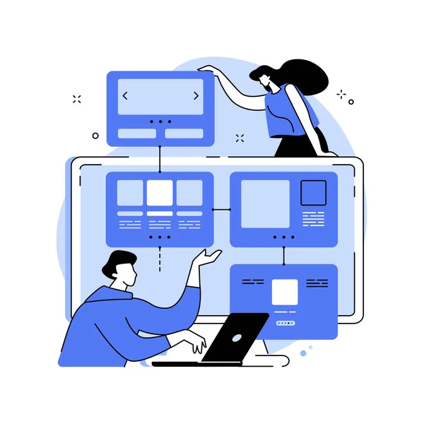 Sitemap Creatie Abstract Concept Vector Illustratie Webontwikkeling Website Optimalisatie Sitemap — Stockvector