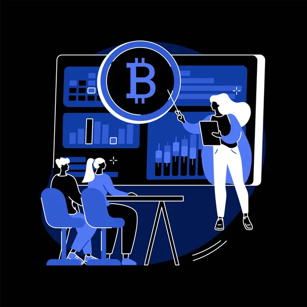 Cryptocurrency Trading Courses Abstract Concept Vector Illustration Crypto Trade Academy — Vettoriale Stock
