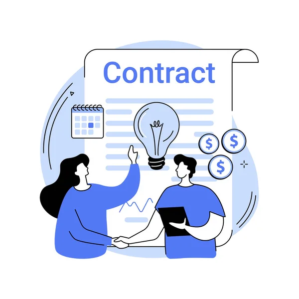 Licentie Contract Abstract Concept Vector Illustratie Jurisprudentie Europese Akte Gelijkheid — Stockvector