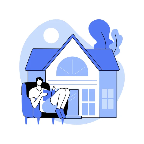Vrijstaand Huis Abstract Concept Vector Illustratie Eengezinswoning Zelfstandig Huishouden Eengezinswoning — Stockvector