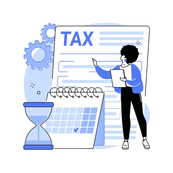 Steuerzahlungsfrist Abstrakte Konzeptvektorillustration Steuerplanung Und Vorbereitung Mahnung Zur Mehrwertsteuerzahlung Jahreskalender — Stockvektor